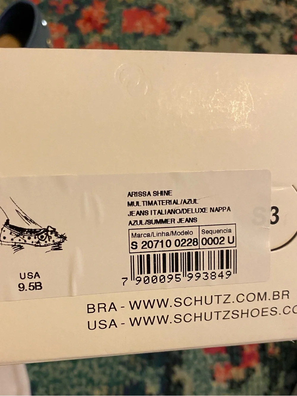 SCHUTZ Blue Denim Ballet Flats With Crystal Embellishment Size 9.5 NEW With Box